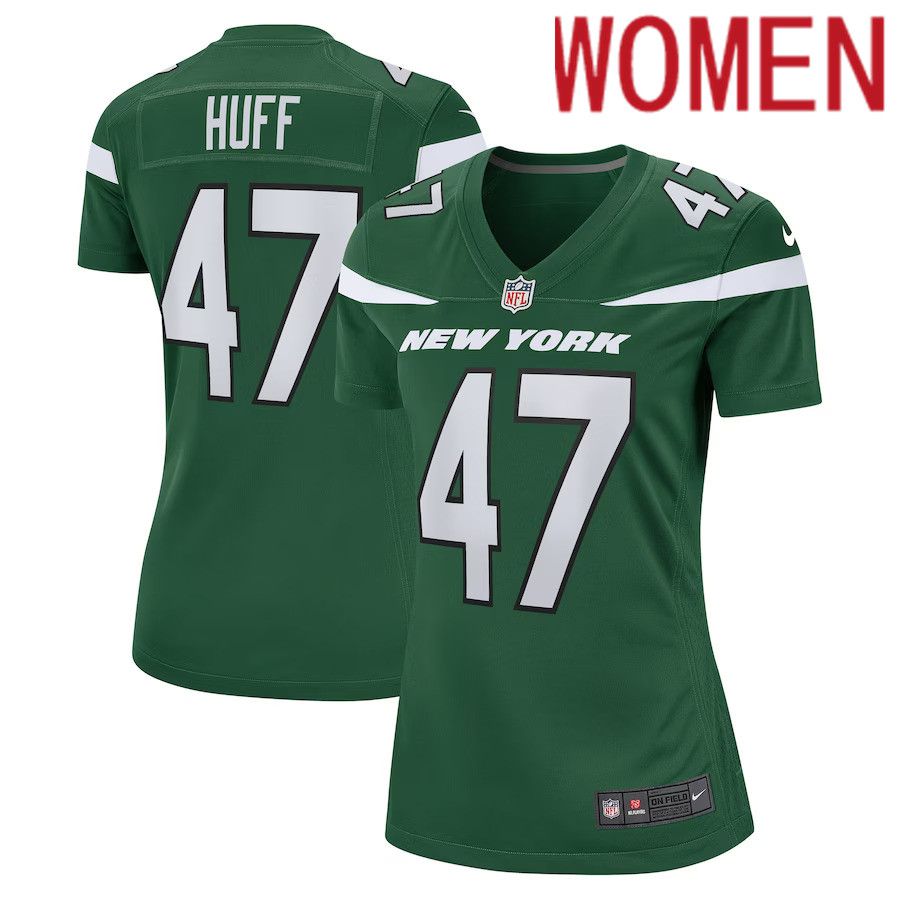 Women New York Jets #47 Bryce Huff Nike Gotham Green Game NFL Jersey